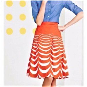 sz 12 BODEN Riviera orange a-line skirt cotton